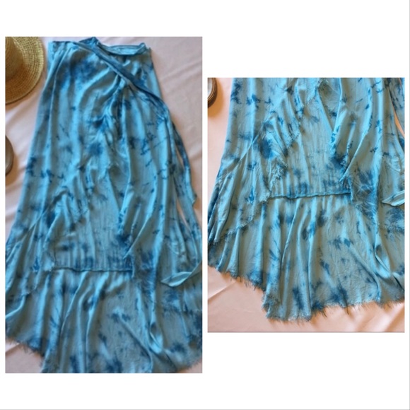 Anthropologie Dresses & Skirts - Beulah Anthropologie Boho Tie Dye Hi Lo Ruffle Detailing Wrap Skirt New